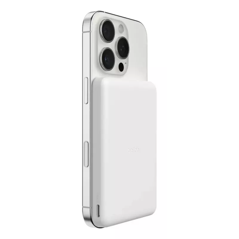 Powerbank Belkin BPD010hqWH 5000 mAh, kabelloses Laden 7,5 W, USB-C, weiß