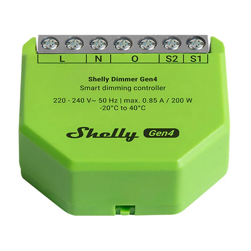 Shelly Dimmer Gen4 Green Multi-Protokoll-Konnektivität