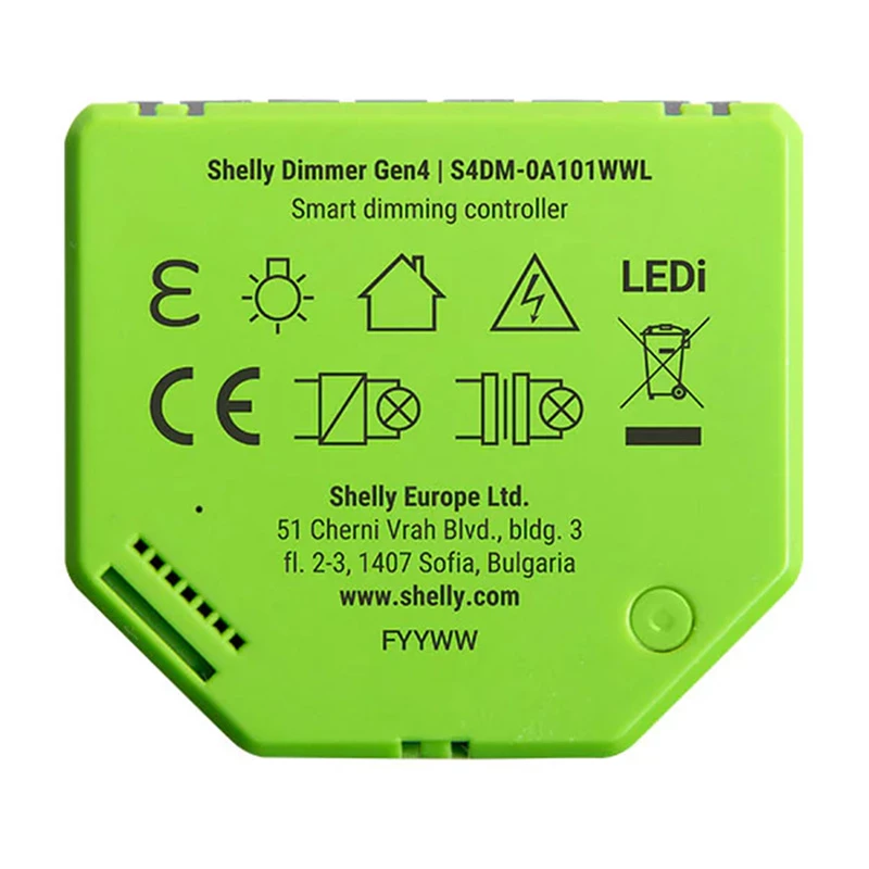Shelly Dimmer Gen4 Green Multi-Protokoll-Konnektivität