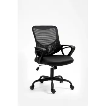 Bürostuhl ActiveJet YK507 schwarz – ergonomischer Drehstuhl, Stoff/PU, höhenverstellbar