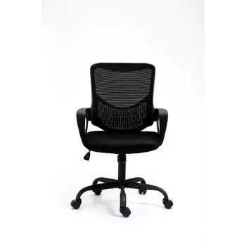 Bürostuhl ActiveJet YK507 schwarz – ergonomischer Drehstuhl, Stoff/PU, höhenverstellbar