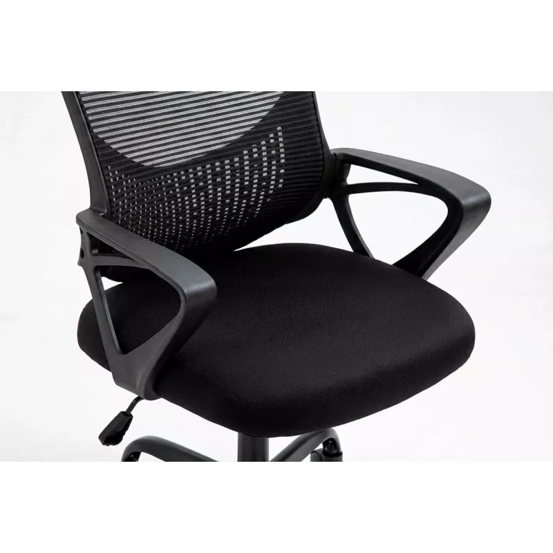 Bürostuhl ActiveJet YK507 schwarz – ergonomischer Drehstuhl, Stoff/PU, höhenverstellbar