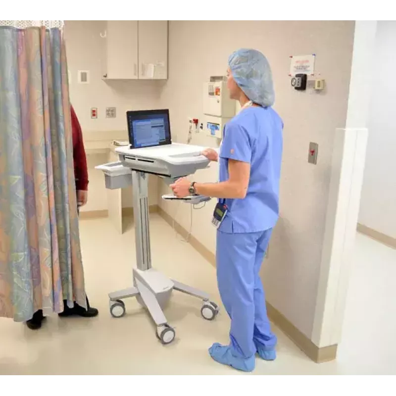Multimedia-Laptopwagen ERGOTRON StyleView EMR SV41-6100-0 — weiß, Aluminium/Kunststoff, 51 cm Höhenverstellung, 26 kg