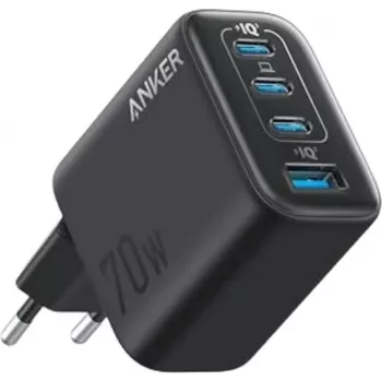 Anker Zolo Ladegerät 70W Ladegerät 4-Port 3x USB-C 1x USB-A GaN Schwarz