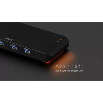 USB 3.2 Gen1 2x4 Sharing Switch ATEN US5324 mit Host A + C und 4 Geräteanschlüssen