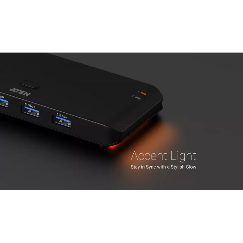 USB 3.2 Gen1 2x4 Sharing Switch ATEN US5324 mit Host A + C und 4 Geräteanschlüssen