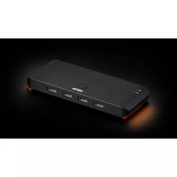 USB 2.0 Sharing Switch ATEN US4224 — 2x Host auf 4x Gerät, 480 Mbit/s, Schwarz
