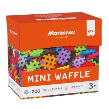 Konstruktionsbausteine Marioinex Mini Waffle 200 Stück – Kunststoff-Baukastensystem zum Zusammenstecken