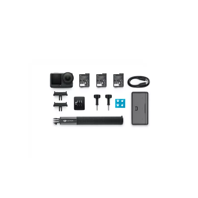 Action-Kamera DJI Osmo Action 6 Adventure Combo — 38 MP, 4K Ultra HD, 1/1,1-Zoll-CMOS, 155° Sichtfeld, 2-facher Digitalzoom