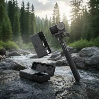 Action-Kamera DJI Osmo Action 6 Adventure Combo — 38 MP, 4K Ultra HD, 1/1,1-Zoll-CMOS, 155° Sichtfeld, 2-facher Digitalzoom