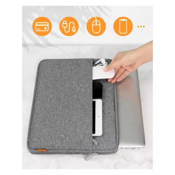 Schutzhülle case Inateck LB01005 für 35,6 cm (14 Zoll) Laptops, grau, einfarbige Oberfläche