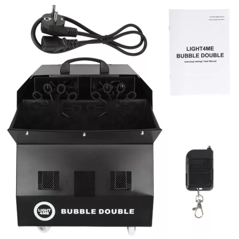 LIGHT4ME BUBBLE DOUBLE - Seifenblasenmaschine 300W, kabellose Fernbedienung