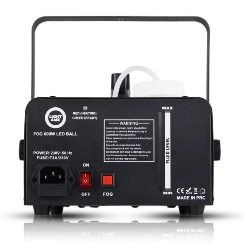 LIGHT4ME FOG 600W LED BALL - Nebelmaschine, Nebelbeleuchtungseffekt/Disco-Kugel, kabellose Fernbedienung