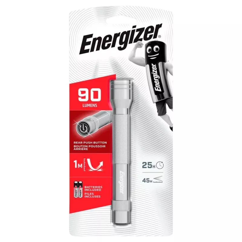 LED-METALL-Taschenlampe 90 Lumen silber