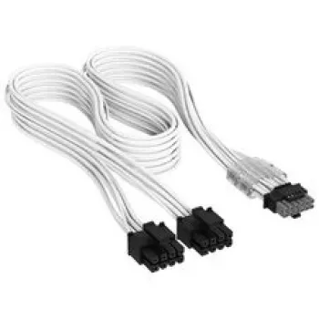 Corsair Premium-Sleeved 2x 8-Pin auf 12V-2x6-Kabel, für Typ-4-Netzteil – Weiß