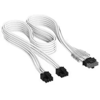 Corsair Premium-Sleeved 2x 8-Pin auf 12V-2x6-Kabel, für Typ-5-Netzteil – Weiß