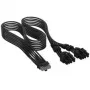 Corsair Premium-Sleeved 12V-2x6 auf 2x 6+2-Pin-PCIe-Kabel, Universal – schwarz