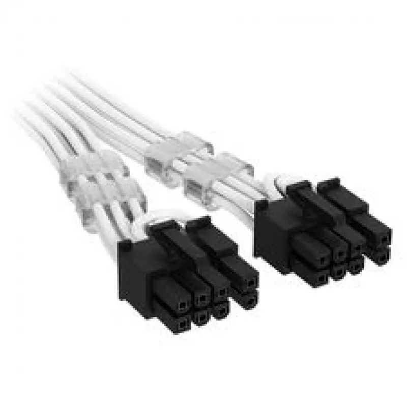 Corsair Premium-Sleeved 12V-2x6 auf 2x 6+2-Pin-PCIe-Kabel, Universal - Weiß