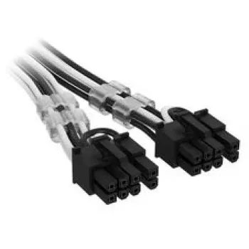 Corsair Premium-Sleeved 12V-2x6 auf 2x 6+2-Pin-PCIe-Kabel, Universal – Schwarz/Weiß