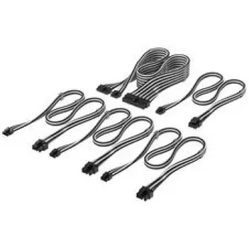 Corsair Premium-Sleeved DC Kabel Starter Kit, für Typ-5-Netzteil – schwarz/weiß