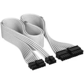 Corsair Premium-Sleeved 24-Pin-ATX-Kabel, Gen 5, für Typ-5-Netzteil – Weiß