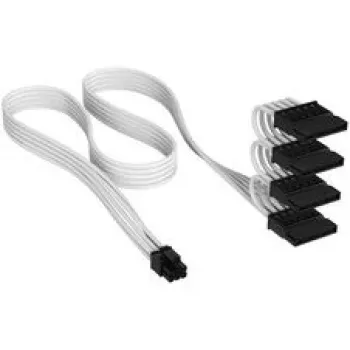 Corsair Premium-Sleeved 4x SATA-Stromkabel, für Typ-5-Netzteil - Weiß