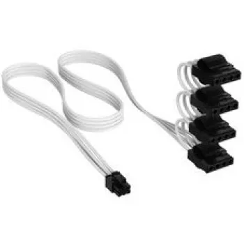 Corsair Premium gesleevtes 4x 4-Pin-Molex-Kabel, für Typ-5-Netzteil – Weiß