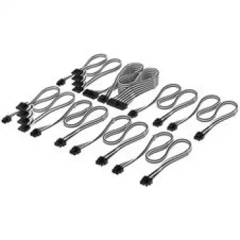 Corsair Kabelset, Typ 4, DC Kabel Pro Kit, einzeln gesleevt – Schwarz / Weiß