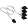 Corsair Kabel, Typ 4, PATA-Stromanschlüsse, 450 mm, 550 mm, 650 mm, 750 mm, einzeln ummantelt – Weiß
