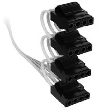 Corsair Kabel, Typ 4, PATA-Stromanschlüsse, 450 mm, 550 mm, 650 mm, 750 mm, einzeln ummantelt – Weiß