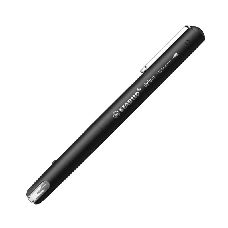 Fineliner Stabilo dr!ver Schwarz, 0,4 mm Spitze, wasserbasierte Tinte