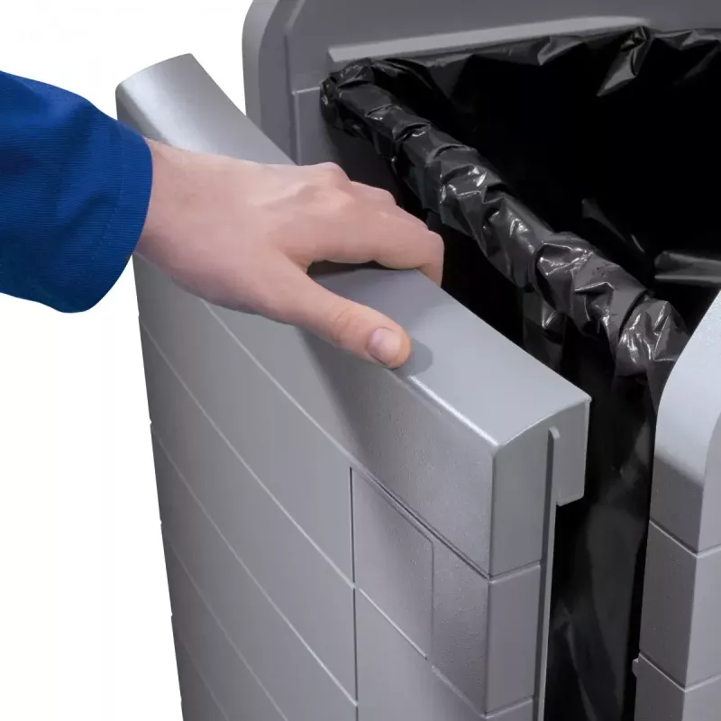 Abfalleimer Hailo ProfiLine WSB Design Plus XXXL — rechteckig ABS grau, Breite 500 mm, Tiefe 470 mm, Höhe 110 mm