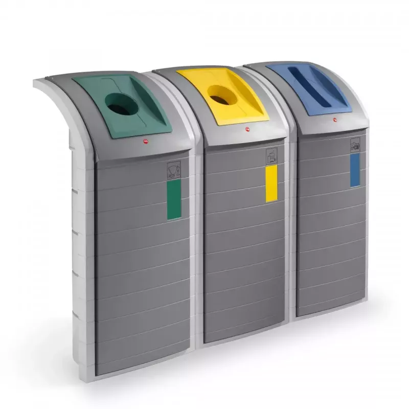 Abfalleimer Hailo ProfiLine WSB Design Plus XXXL — rechteckig ABS grau, Breite 500 mm, Tiefe 470 mm, Höhe 110 mm