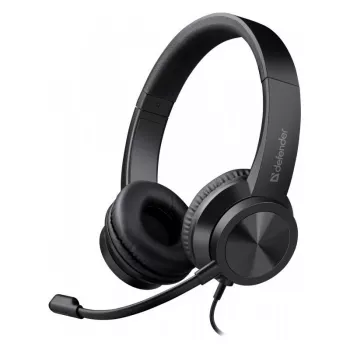 Kabelkopfhörer mit Mikrofon DEFENDER tune 150 – Schwarz, kabelgebundenes Stereo-Headset