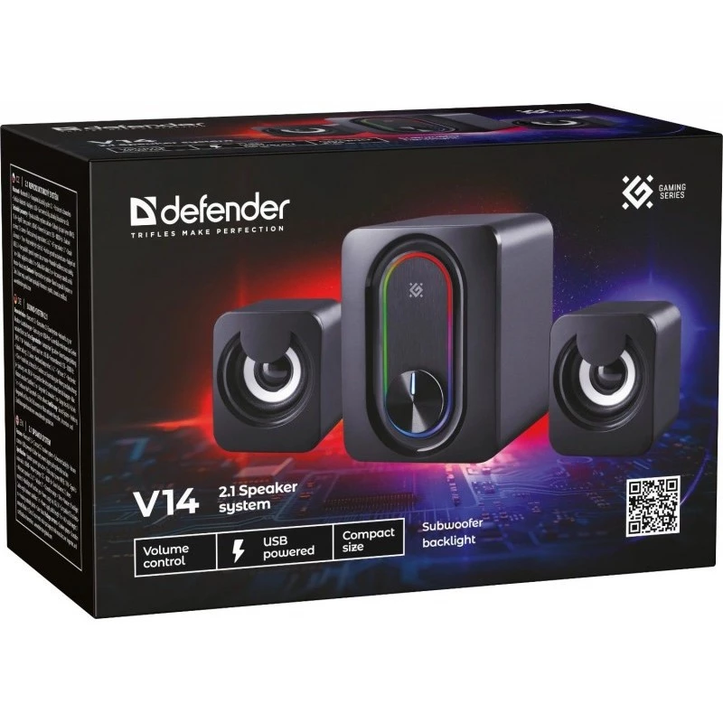 DEFENDER 2.1 Computer-Lautsprecher G14 — 11W, USB-Stromversorgung, Bluetooth, RGB-LED