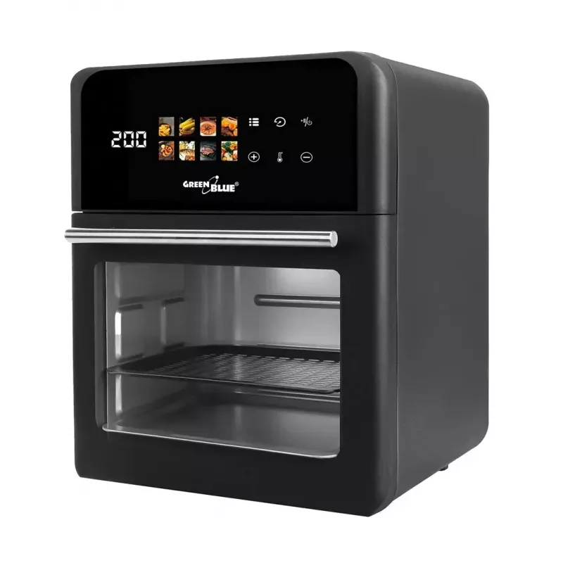 Heißluftfritteuse GreenBlue GB950 1800W, 10 l Fassungsvermögen, 8 Programme, Touch-Bedienfeld, Timer, schwarz