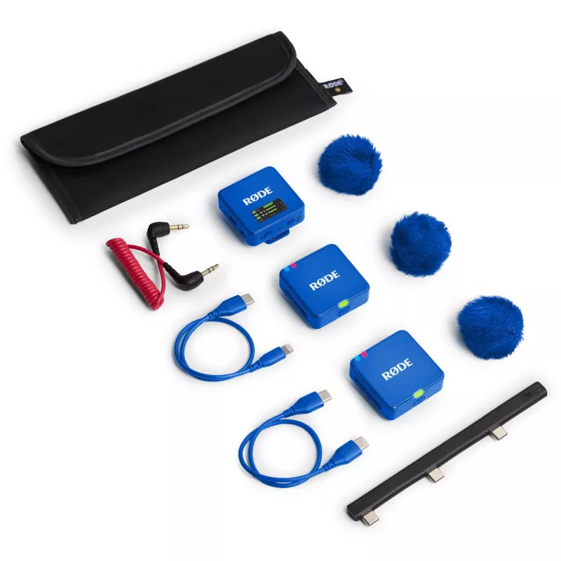 Mikrofon Rode Wireless Go III blau — kompaktes drahtloses Lavaliersystem