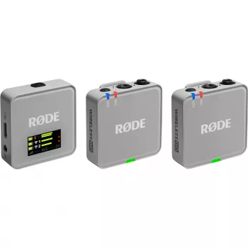 Kabelloses Mikrofon Rode Wireless GO III grau — kompaktes Design, integrierter Akku