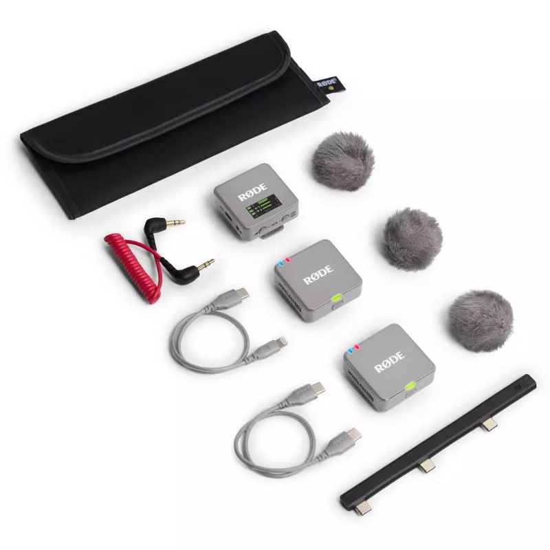 Kabelloses Mikrofon Rode Wireless GO III grau — kompaktes Design, integrierter Akku