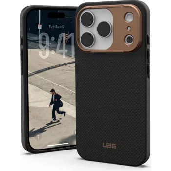 UAG Urban Armor Gear FIBR ARMR MagSafe Hülle | Apple iPhone 17 Pro | Kevlar Graphit/Bronze | 114555113985 (114555113985)