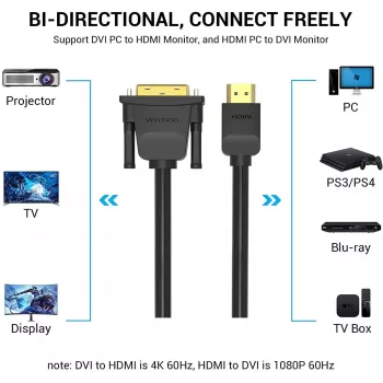 Kabel HDMI auf DVI 5M/SCHWARZ Abfbj Vention
