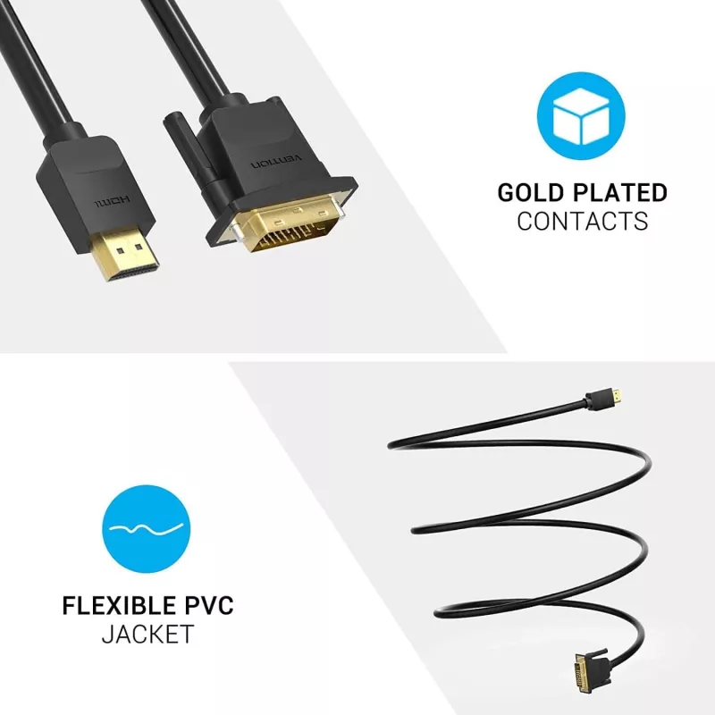Kabel HDMI auf DVI 5M/SCHWARZ Abfbj Vention