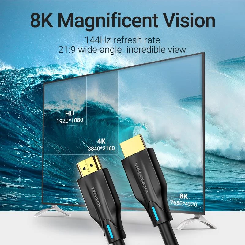 HDMI-Kabel 8K/1M Schwarz Aanbf Vention