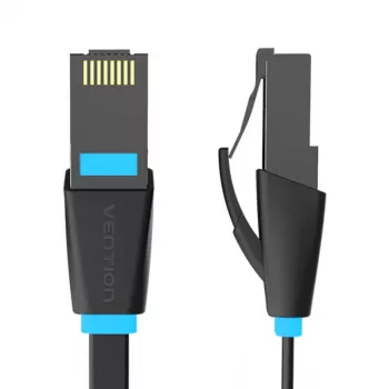 Flach-Netzwerkkabel UTP CAT6 Vention IBJBF RJ45 Ethernet 1000 Mbit/s 1 m Schwarz