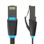 Flach-Netzwerkkabel UTP CAT6 Vention IBJBF RJ45 Ethernet 1000 Mbit/s 1 m Schwarz