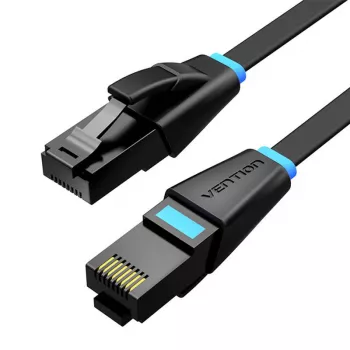 Flach-Netzwerkkabel UTP CAT6 Vention IBJBF RJ45 Ethernet 1000 Mbit/s 1 m Schwarz