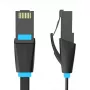 Flaches Netzwerkkabel UTP CAT6 Vention IBJBI RJ45 Ethernet 1000Mbit/s 3m Schwarz