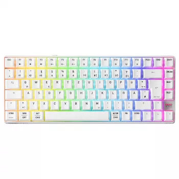 Mechanische kompakte drahtlose Tastatur Cherry XTRFY K33 75% QWERTZ Deutsch Weiß USB + RF + Bluetooth RGB