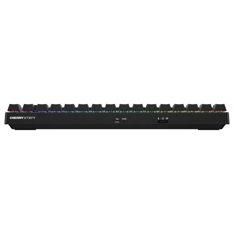 Kabellose Gaming-Tastatur Cherry XTRFY K33 Compact 75 % QWERTZ Deutsch USB + RF + Bluetooth RGB Schwarz