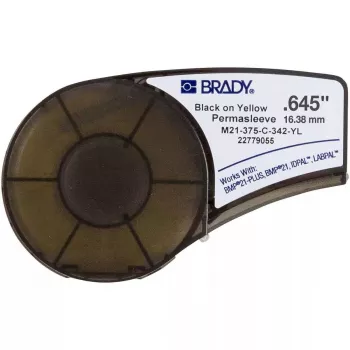 Non-adhesive printer label Brady M21-375-C-342-YL, polyolefin, Gelb, 1.64 cm x 2.1 m